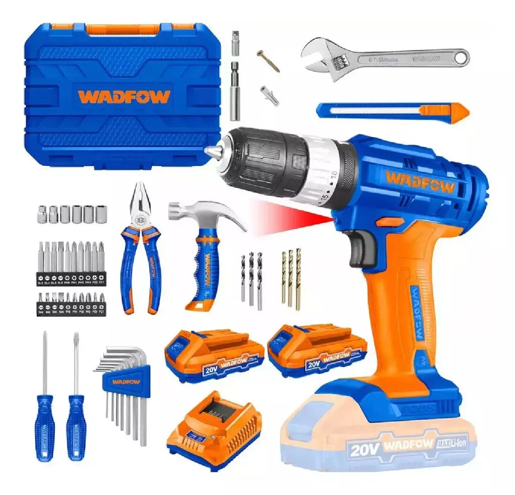 Set 91 Herramientas Wadfow Taladro Atornillador Percutor 20V