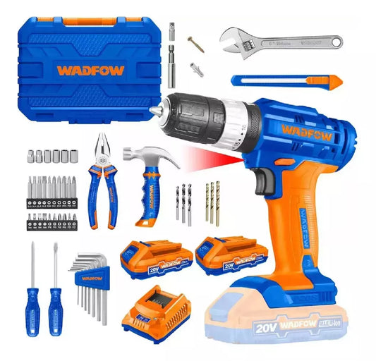 Set 91 Herramientas Wadfow Taladro Atornillador Percutor 20V